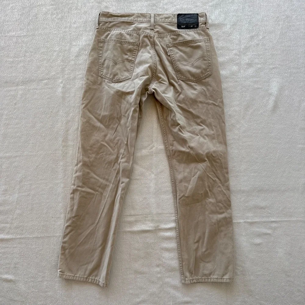 Levi's 514 Straight Fit Pants Mens 32x30 Khaki Tan Stretch Cotton Twill 5 Pocket